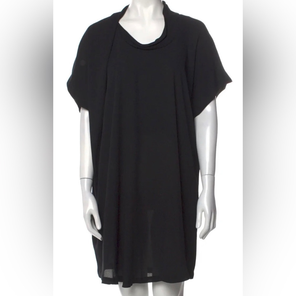 DVF Black Cowl-Neck Knee-Length Shift Dress S / 4